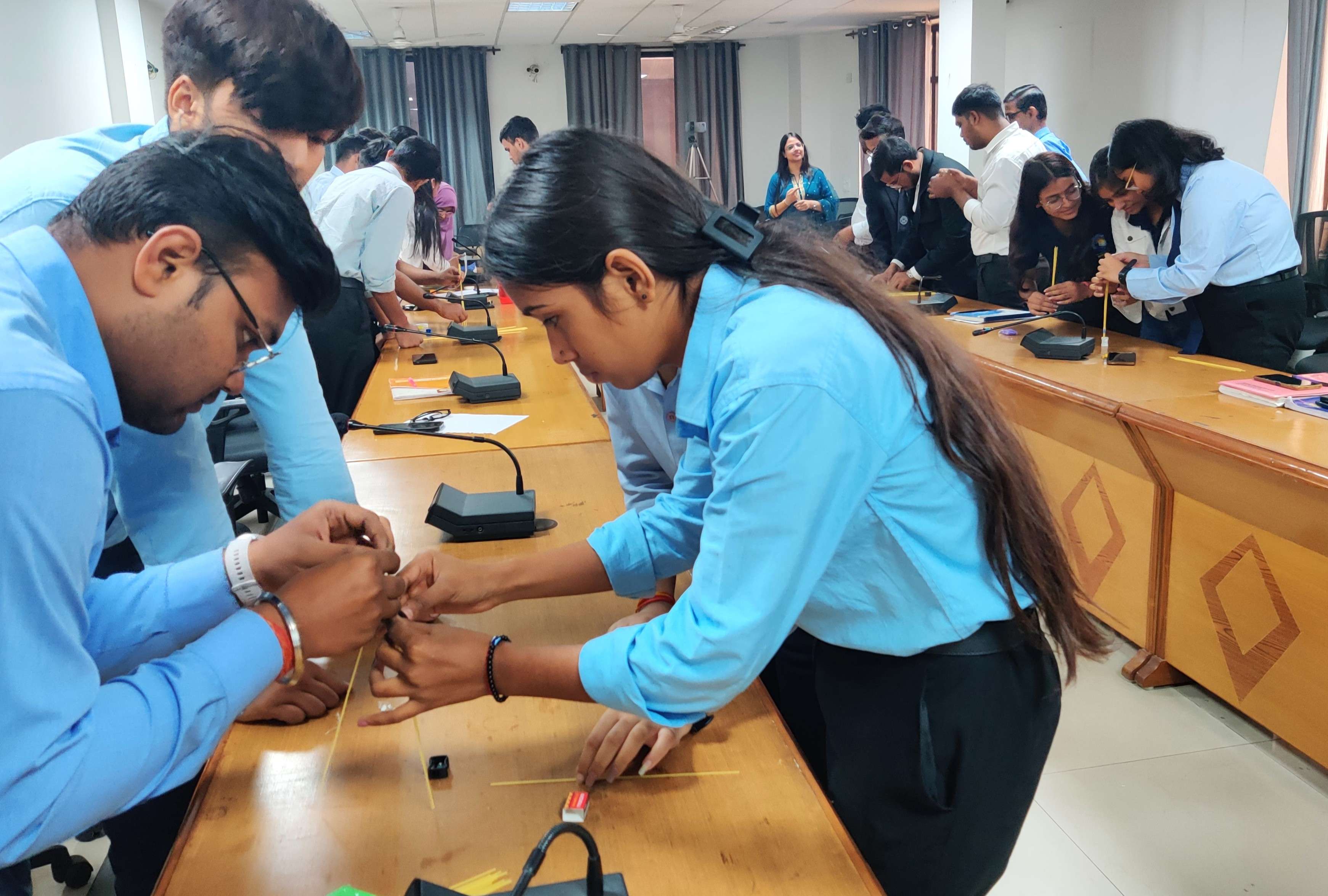 Students engaged in panel discussion